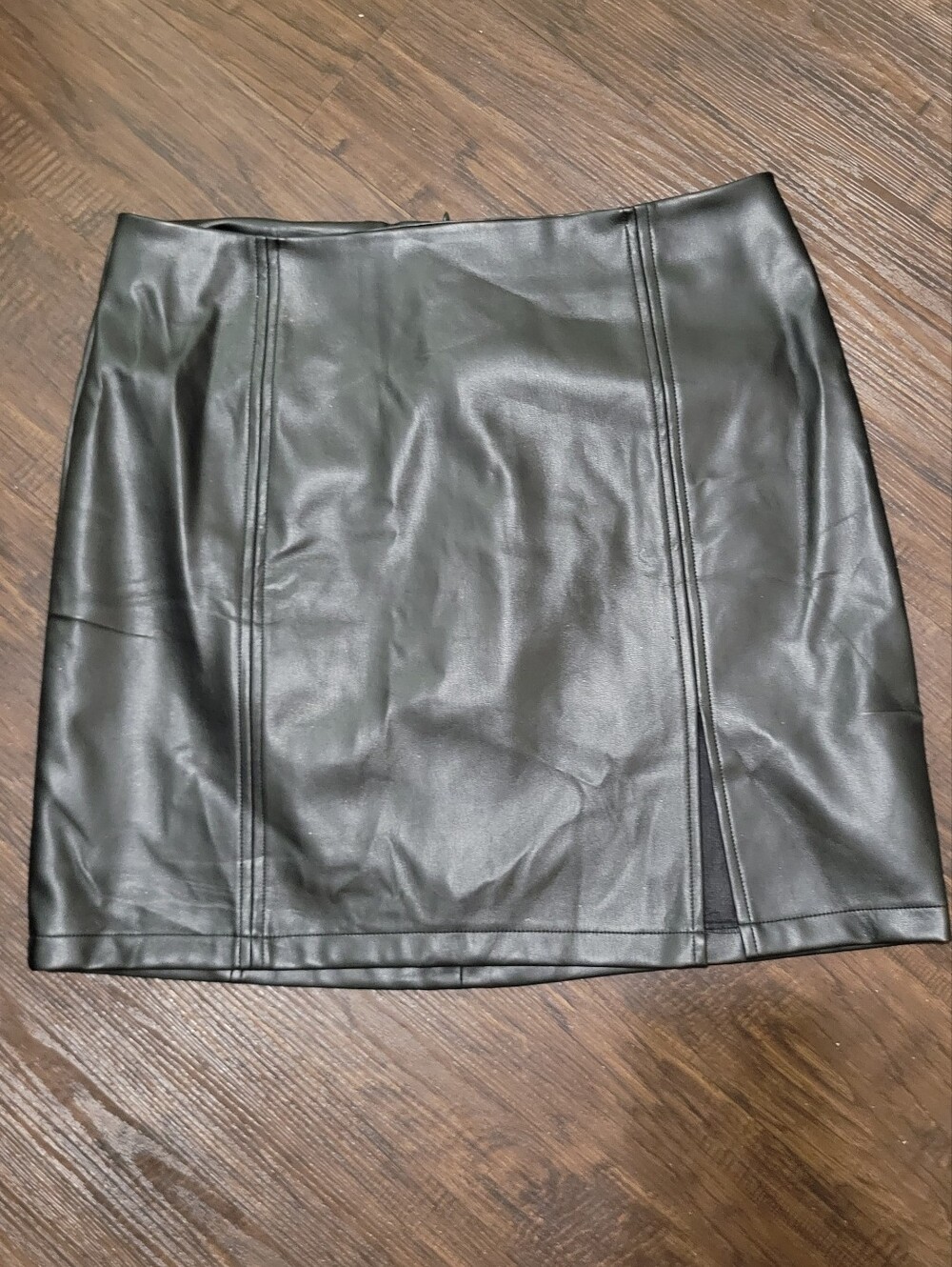 Mango Pop Black Faux Leather Skirt